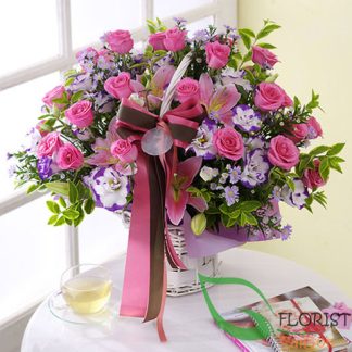 Pink roses flowers birthday Saigon