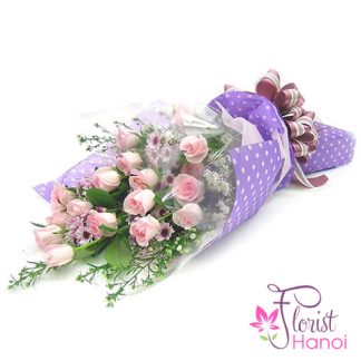 Pink roses for Hanoi birthday flowers