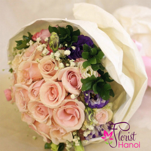 Online romantic rose bouquet Hanoi