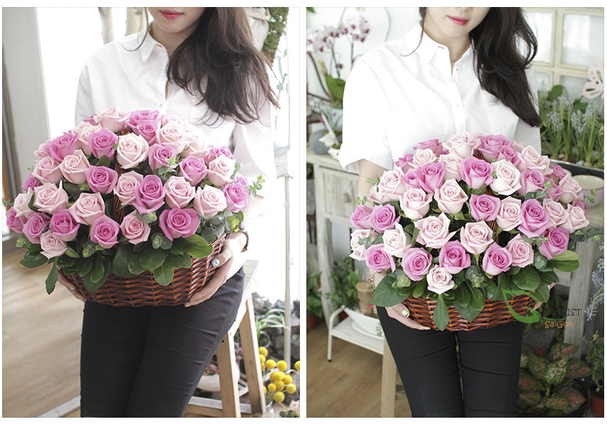 Purchase pink roses at Saigon flower shop