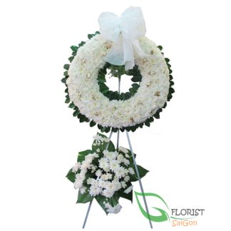 White funeral flowers Saigon