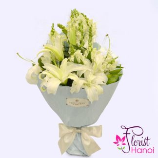 Send white flower bouquet in Vietnam
