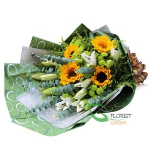 Sunflower bouquet delivery at home in HCMC
