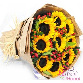 Sunflower bouquet for birthday in Hanoi