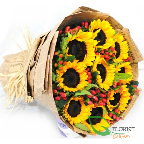 Online ssunflower bouquet for birthday delivery Saigon