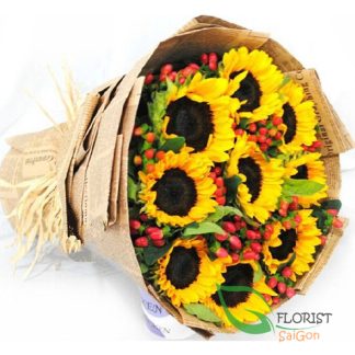 Sunflower bouquet for birthday in Saigon
