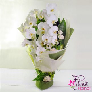 White orchid bouquet free delivery