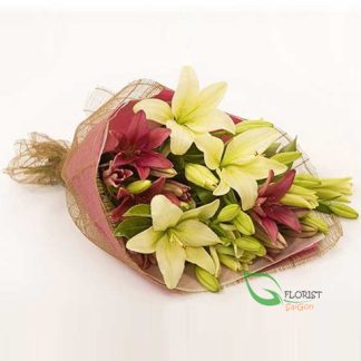 Yellow lily flower bouquet