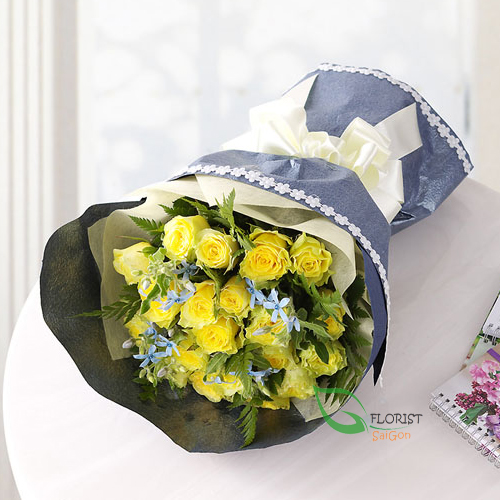 Vibrant yellow roses for birthday