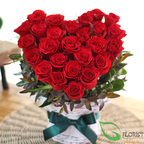 red rose heart shaped for Valentines day