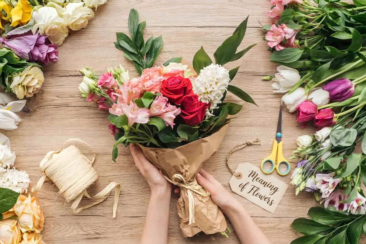 Handcrafted flower bouquet showing the language and meaning of flowers at Florist Saigon